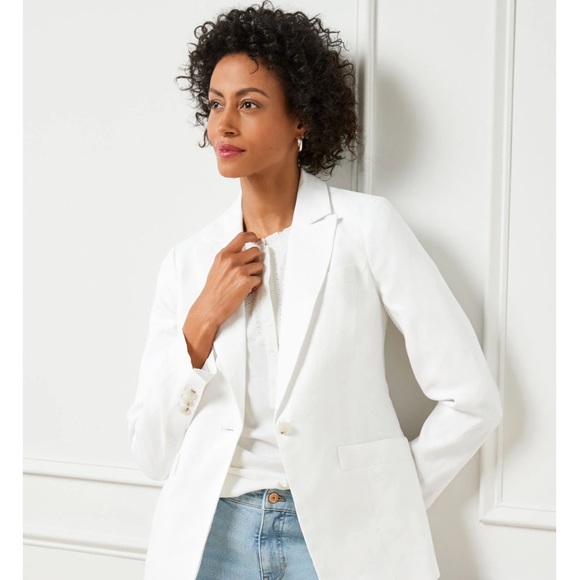 Talbots Jackets & Blazers - NWT Talbots White Linen Jacket - Size 2